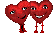 Gif animé bisous coeurs